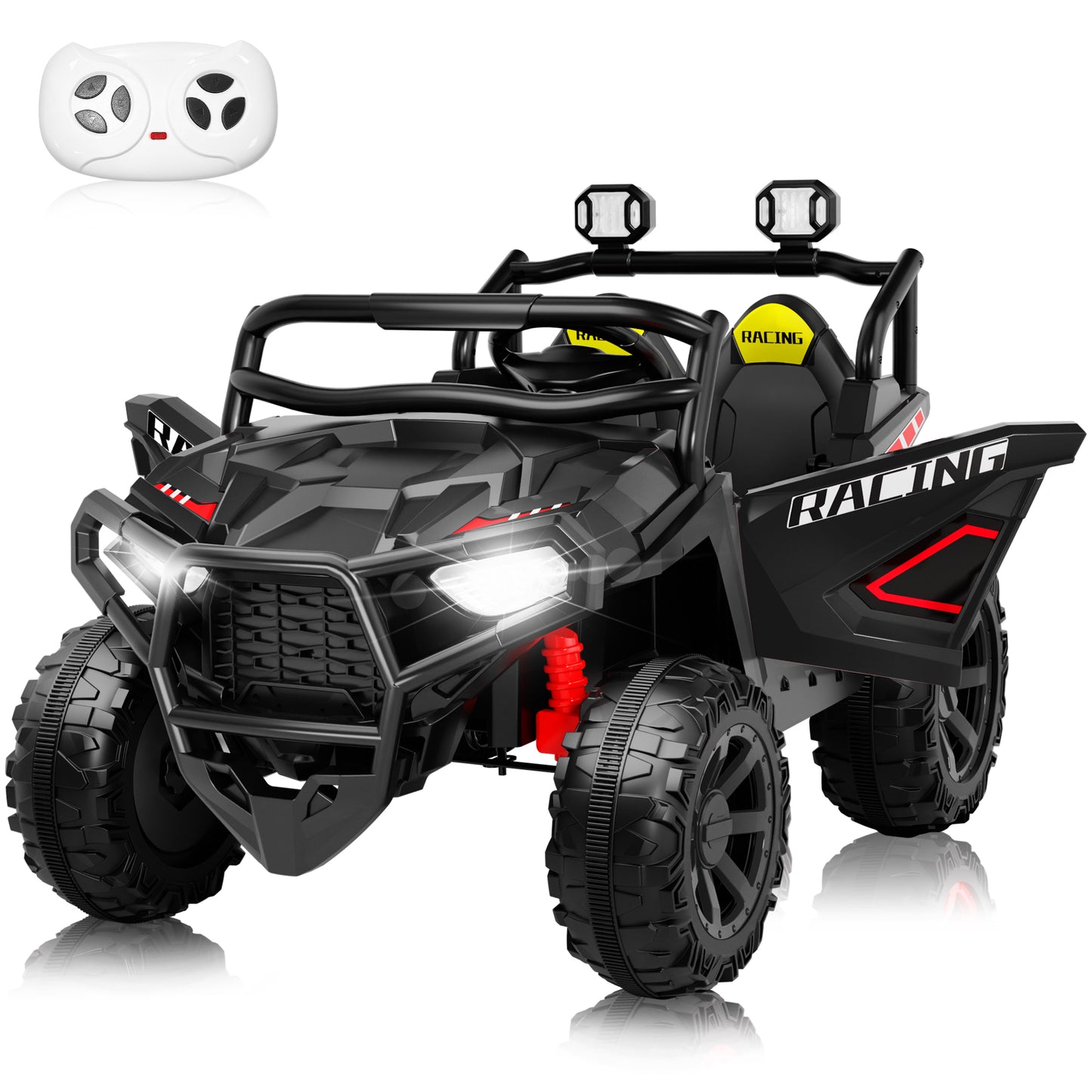 Jorfly 24V Ride on Car with Remote Control, Power Car Wheel,2 Seater UTV Truck w/4X200W Motor, Gift Flower, 24 Volt Ride on Toys for Big Kids Boys Girls, Pink