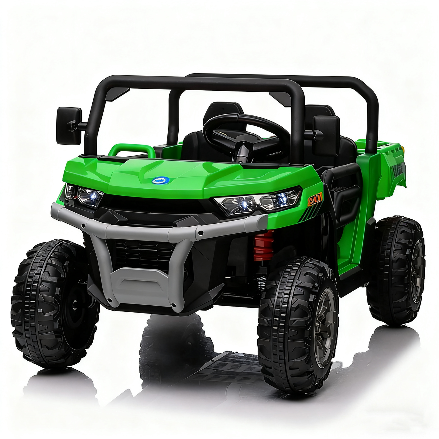 4WD 24V Ride-On Truck with Dump Bed – 2-Seater 800W Powered UTV with Remote Control, Bluetooth & LED Lights (Green)