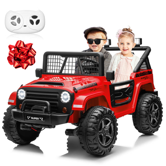 24V Ride on Car with Remote Control, XL 2 Seater 4WD/2WD Switchable Truck w/4X200W Motor, 20 Inch Wide Seat, Gift Flower Power Car Wheels 24 Volt Big Truck for Boys Girls,Green