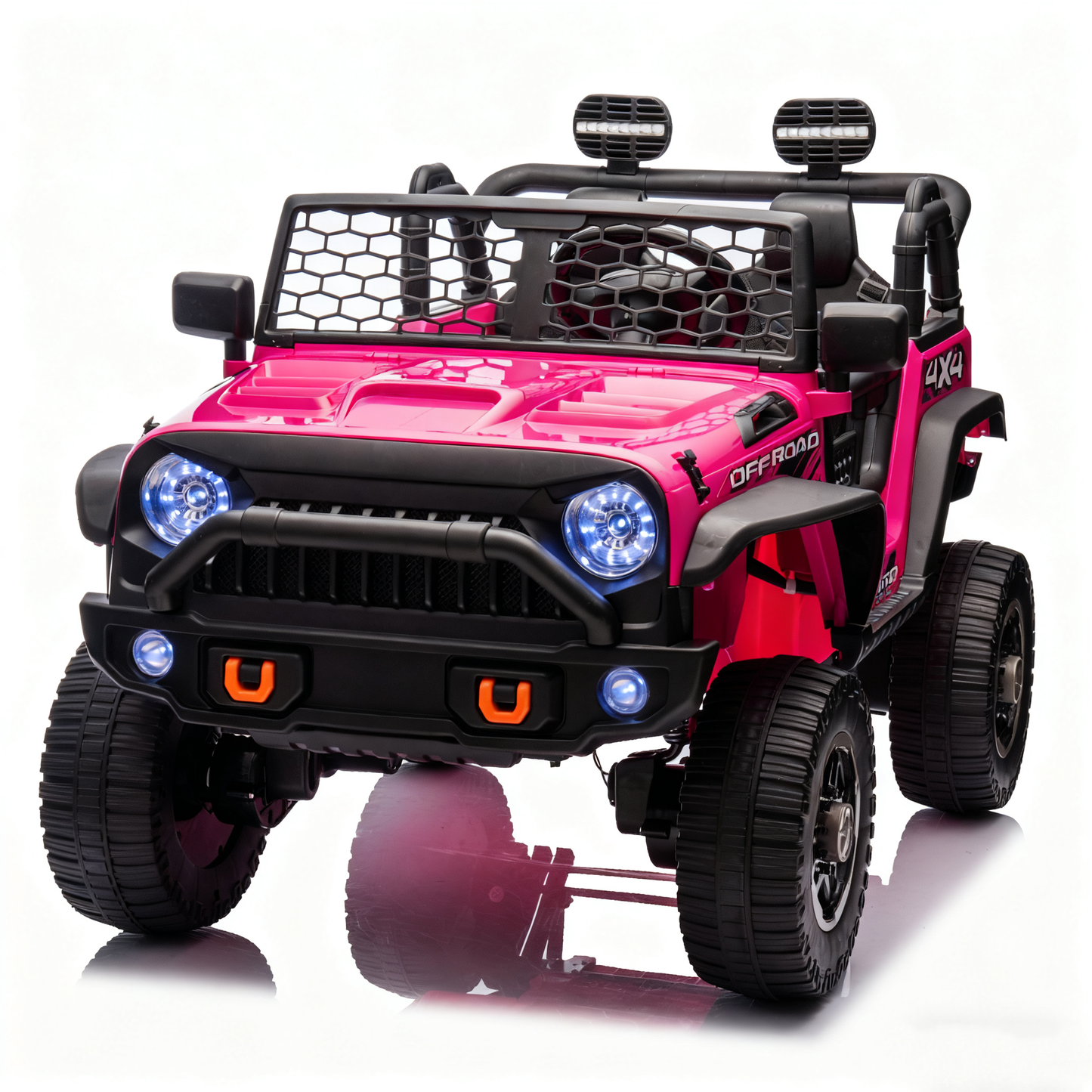 24V Ride On Toys for Big Kids W/20" Seat, 2WD/4WD Switchable Car Truck, 2 Seater Ride On Truck with Remote Control, 3 Speeds, High Efficiency Battery, 4X200 Motors, Ride On Car for Boys Girls, White