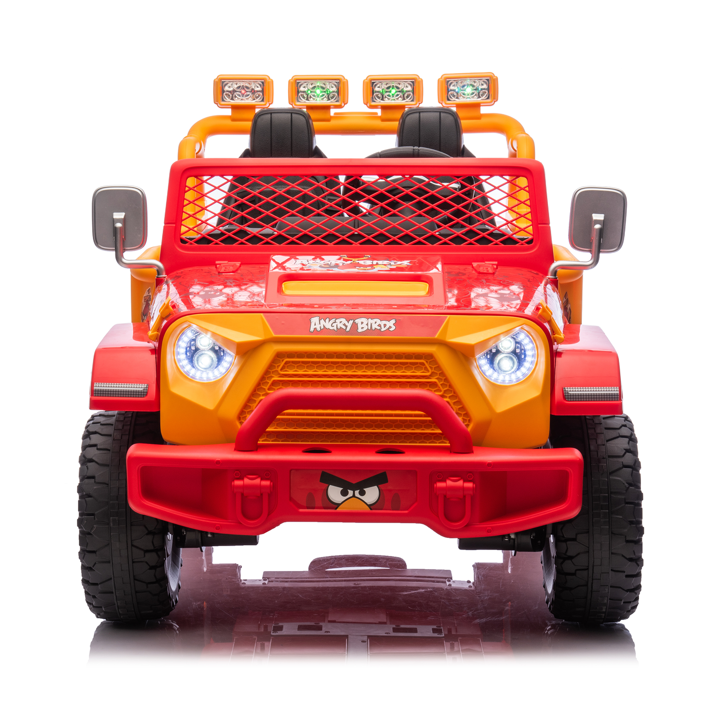 Jorfly 4WD 24V 2-Seater UTV Ride On Toys - Power Car Wheel Parent Remote Control, Bluetooth Music, Spring Suspension & Storage, Green Electric Car for Kids