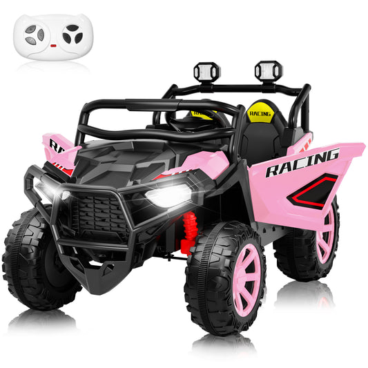 Jorfly 24V Ride on Car with Remote Control, Power Car Wheel,2 Seater UTV Truck w/4X200W Motor, Gift Flower, 24 Volt Ride on Toys for Big Kids Boys Girls, Pink