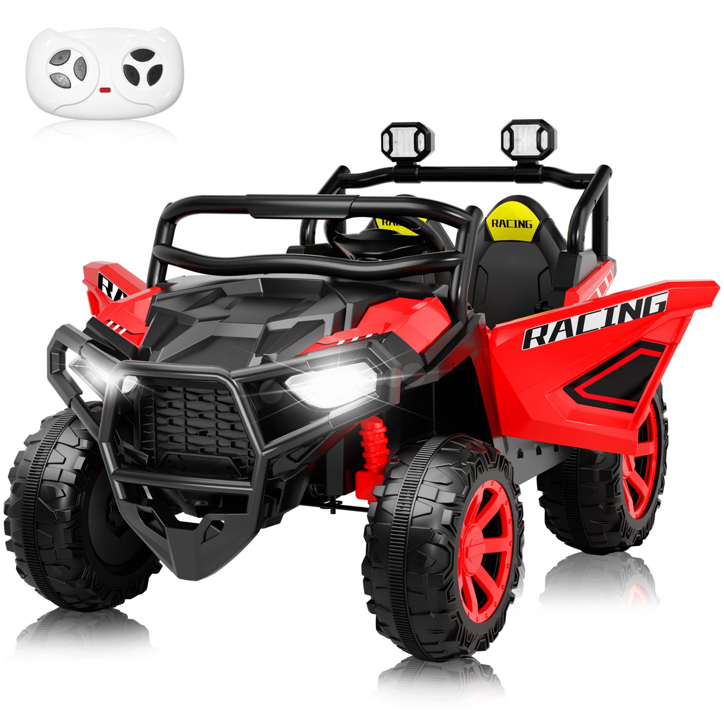 Jorfly 24V Ride on Car with Remote Control, Power Car Wheel,2 Seater UTV Truck w/4X200W Motor, Gift Flower, 24 Volt Ride on Toys for Big Kids Boys Girls, Pink