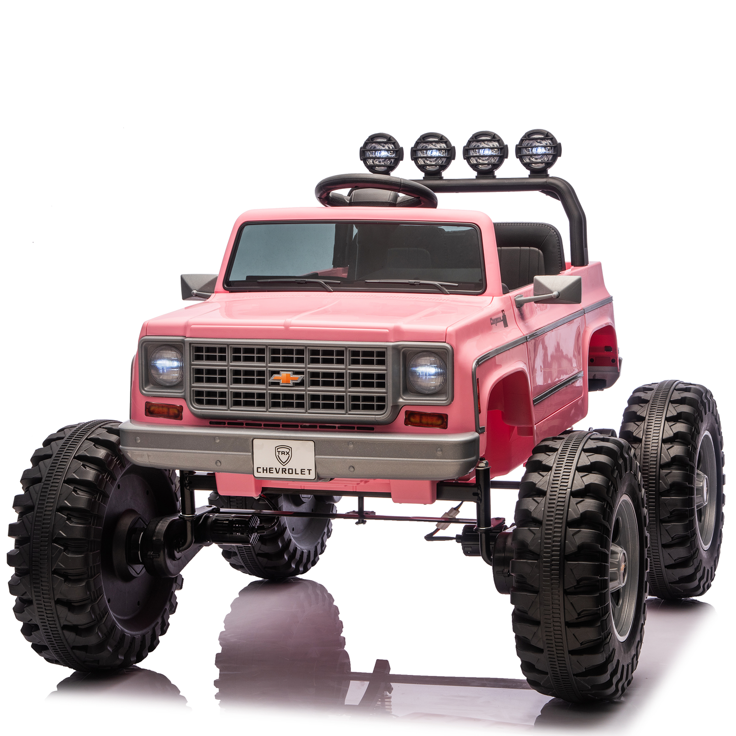 Jorfly 24V Ride on Car with Remote Control, XL 2 Seater 4WD/2WD Switchable Truck w/4X200W Motor, 20 Inch Wide Seat, Gift Flower Power Car Wheels 24 Volt Big Truck for Boys Girls,Blue