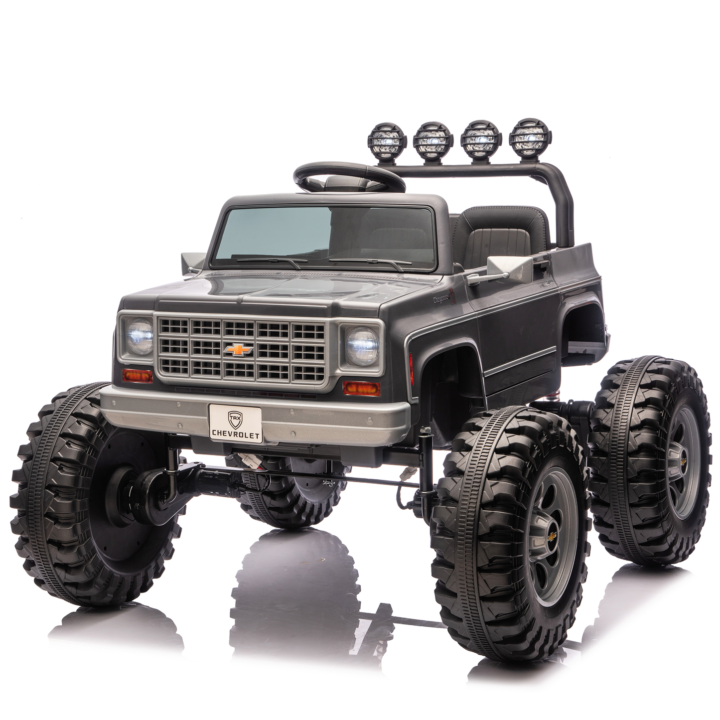 Jorfly 24V Ride on Car with Remote Control, XL 2 Seater 4WD/2WD Switchable Truck w/4X200W Motor, 20 Inch Wide Seat, Gift Flower Power Car Wheels 24 Volt Big Truck for Boys Girls,Blue