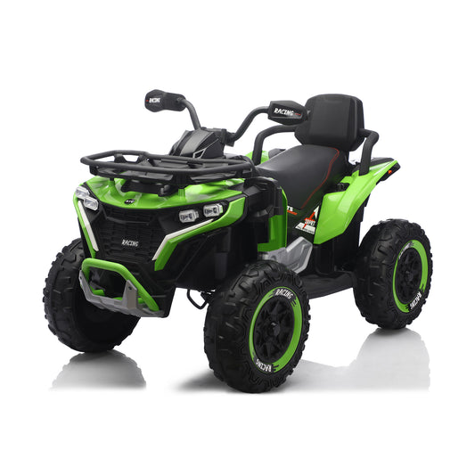 Jorfly 24V Ride on Car, Kids ATV XL Four Wheeler w/EVA Tires, 19-Inch Leather 2 Seater, 800W Motors, Remote Control,Electric Battery Powered Toys Car24 Volt Ride on Toys Quad for Big Kids,Green