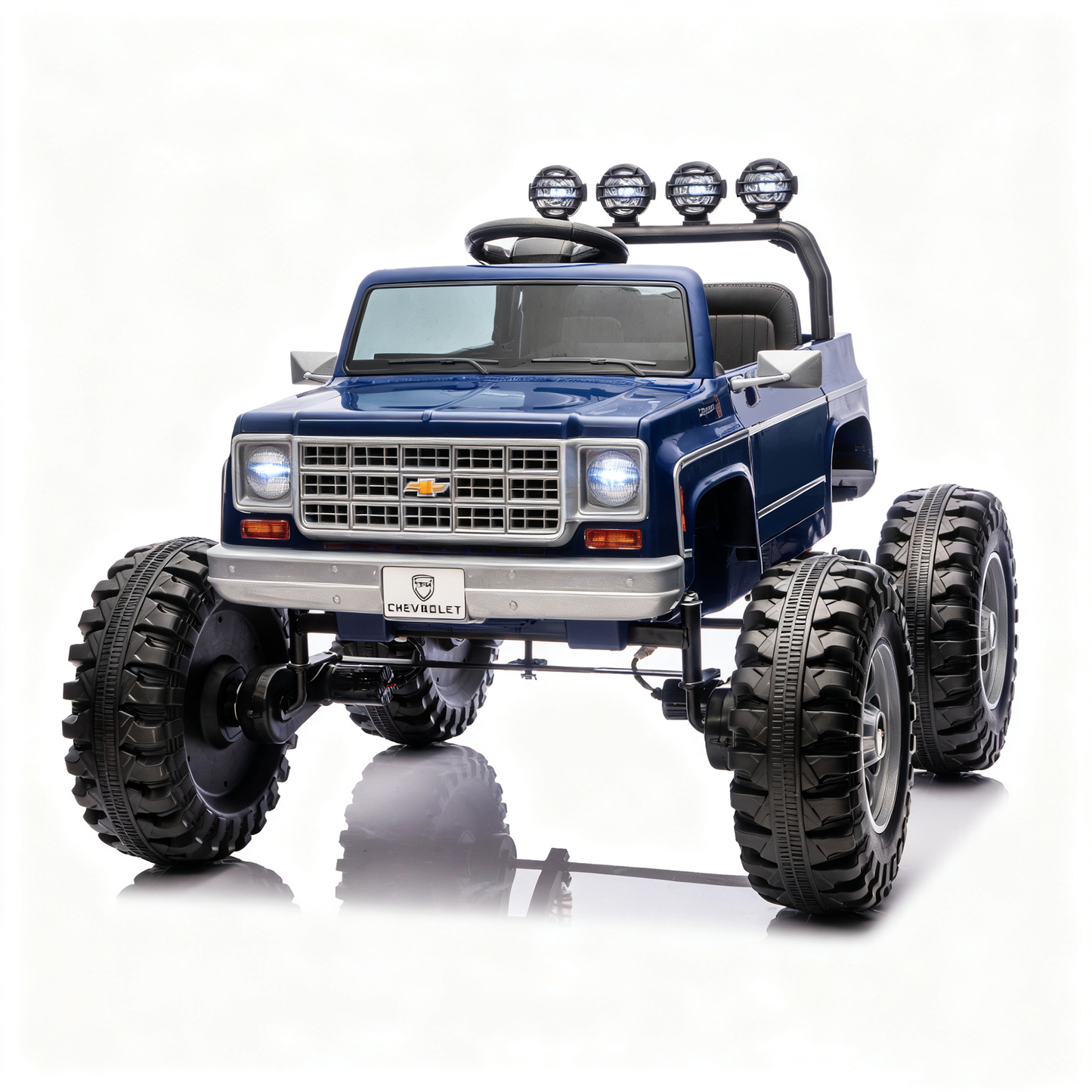 Jorfly 24V Ride on Car with Remote Control, XL 2 Seater 4WD/2WD Switchable Truck w/4X200W Motor, 20 Inch Wide Seat, Gift Flower Power Car Wheels 24 Volt Big Truck for Boys Girls,Blue