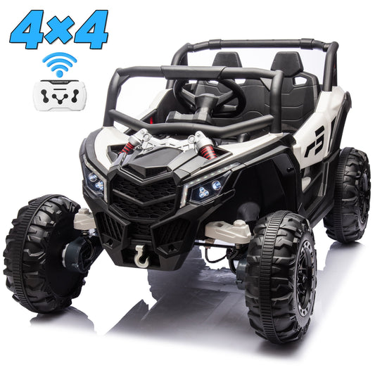JORFLY 24 Volt Ride on Toys 2 Seater, 4WD Power Car wheels UTV with 4*200W Motors